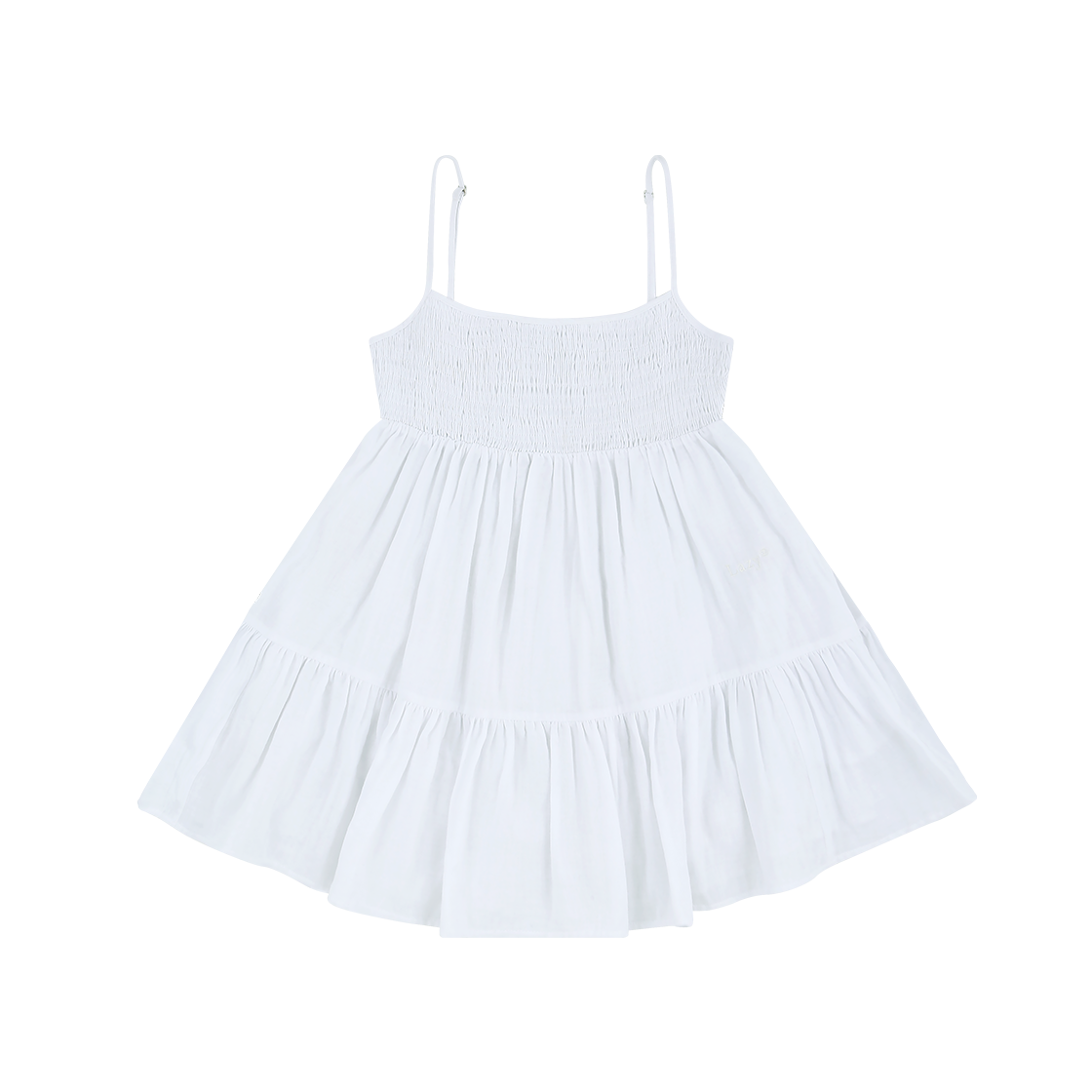 레이지지 쏠트 앤 썬 스모킹 원피스 화이트(LAZYZ Salt And Sun Smocking Mini Ops - White)