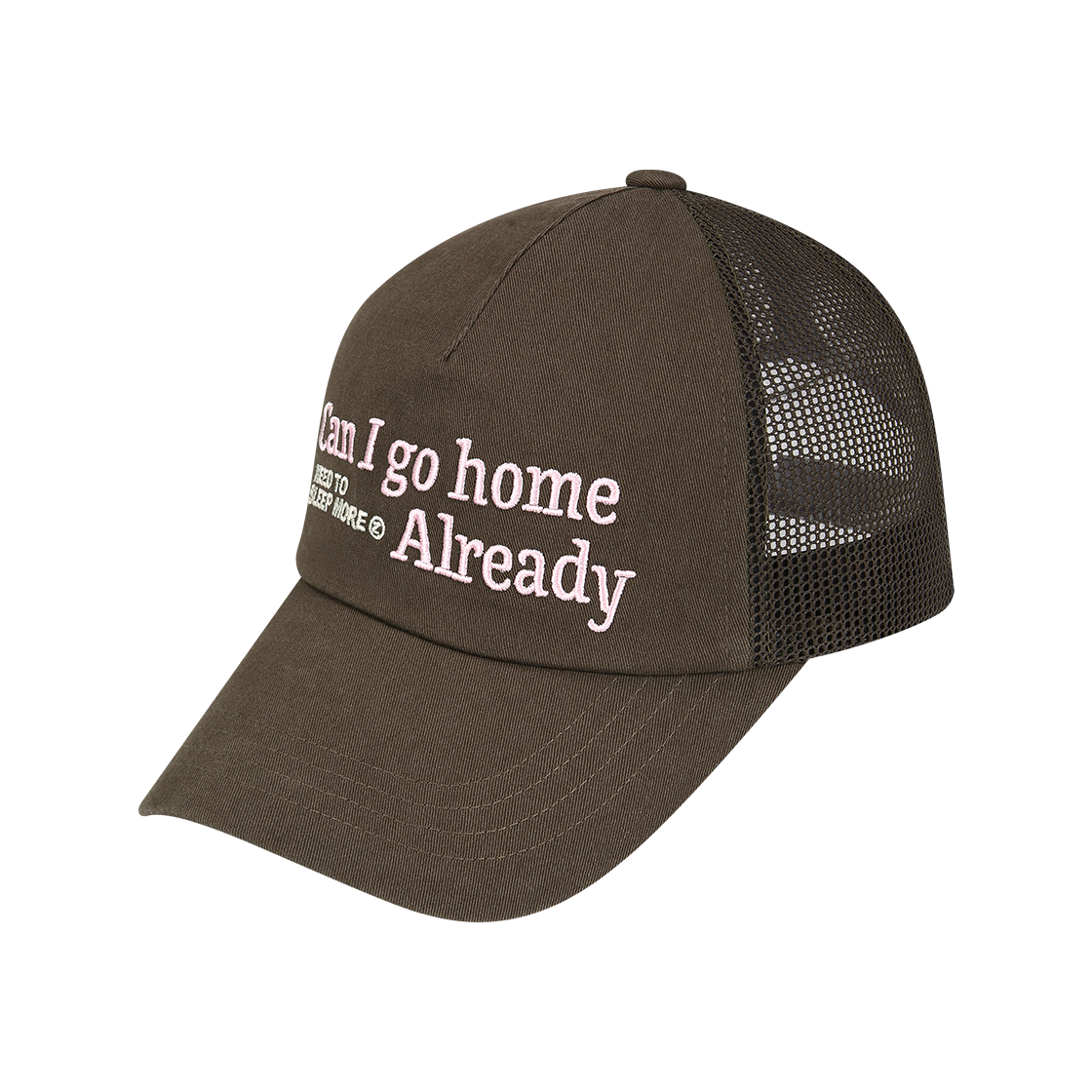 캔 아이 고 홈 메쉬 볼캡 브라운 LAZYZ Can I Go Home Mesh Ball Cap - Brown