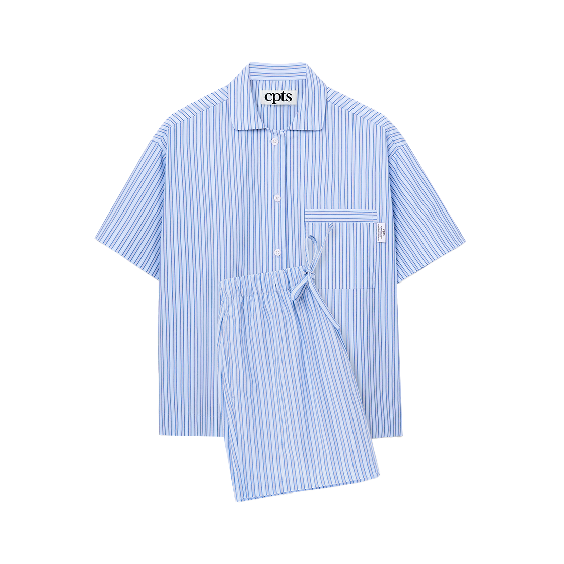씨피티에스 포플린 스트라이프 파자마 라이트 블루