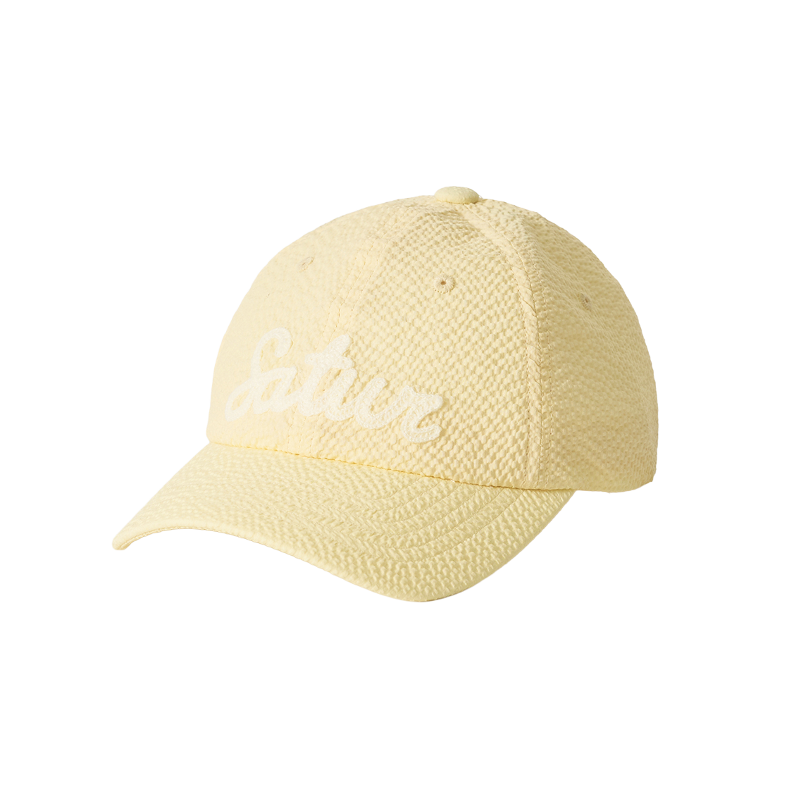 세터 시어서커 로고 볼캡 라이트 옐로우(SATUR Seersucker Logo Ball Cap Light Yellow)