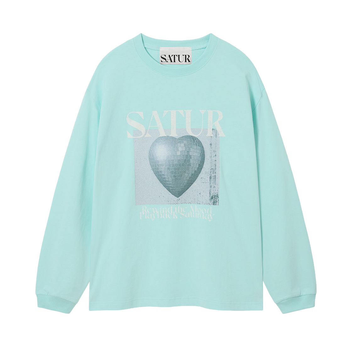 SA261ULS05MNT0 SATUR Mirrorball Graphic Long Sleeve Mint