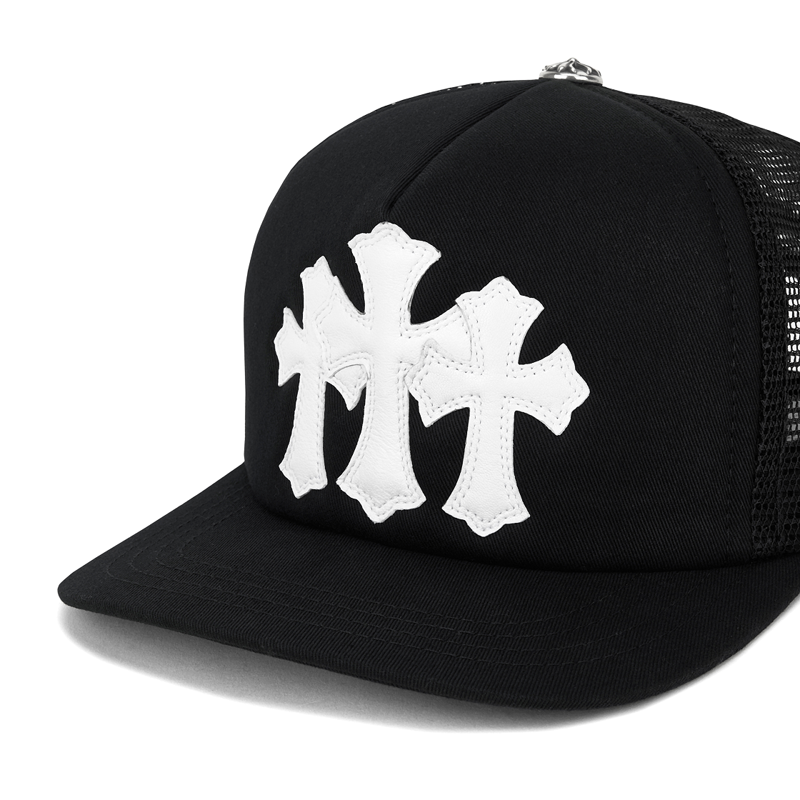 크롬하츠 세메터리 트러커햇 블랙 (스크롤 라벨 버전)(Chrome Hearts Cemetery Trucker Hat Black (Scroll Label Ver.)) - 4