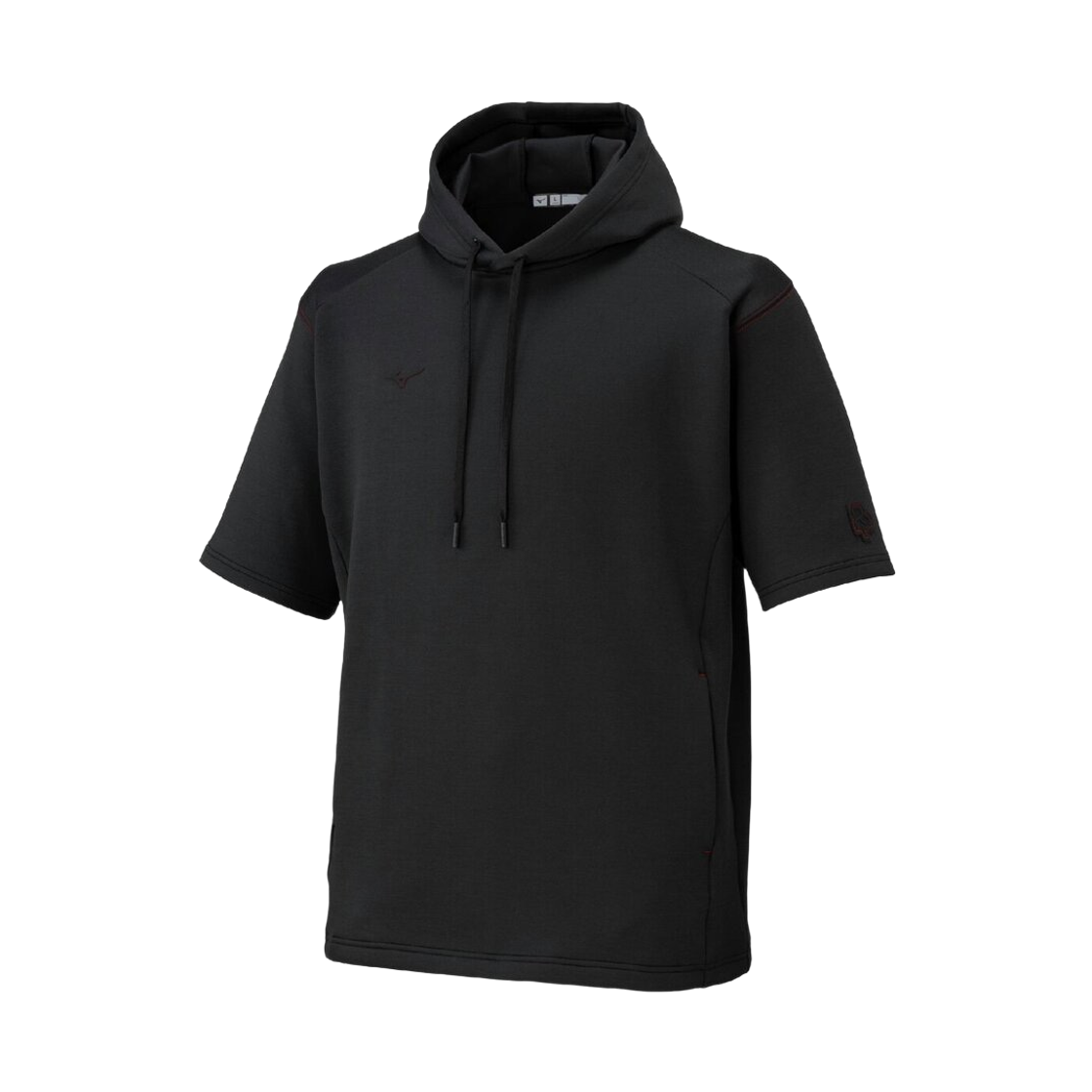 12JEDK7009 Mizuno Release Point Short-Sleeved Sweatshirt Hoodie Black