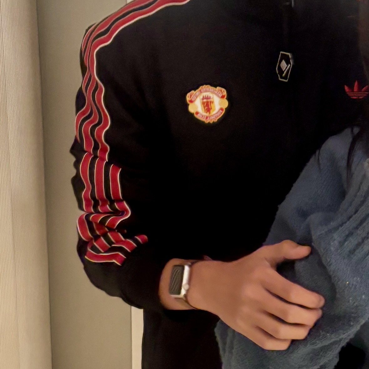 Adidas Manchester United Terrace Icon Track Top Black - KR Sizing 착용 스타일