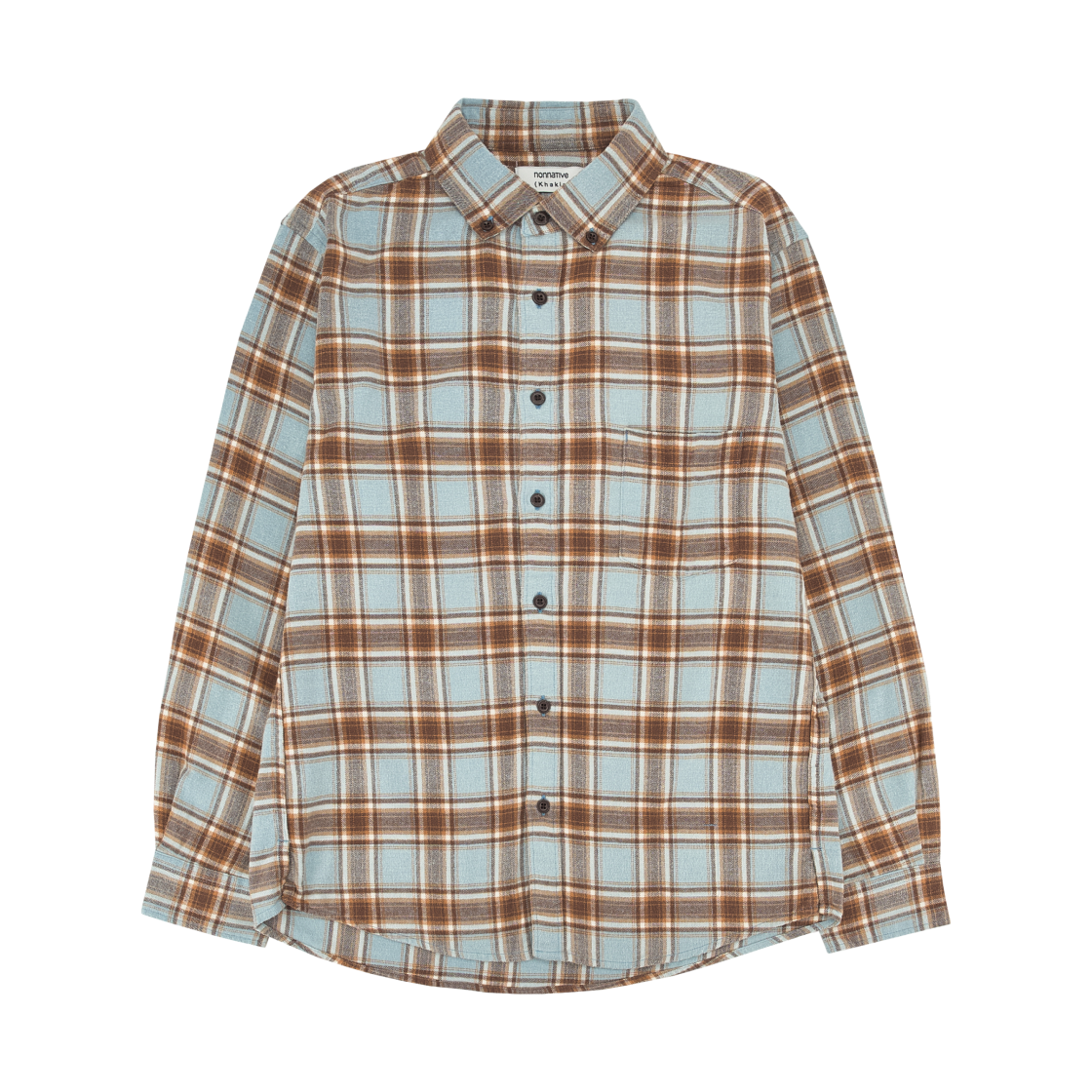 카키스 x 논네이티브 드웰러 B.D. 셔츠 코튼 플란넬 타탄 체크 블루(Khakis x Nonnative Dweller B.D. Shirt Cotton Flannel Tartan Check Blue)