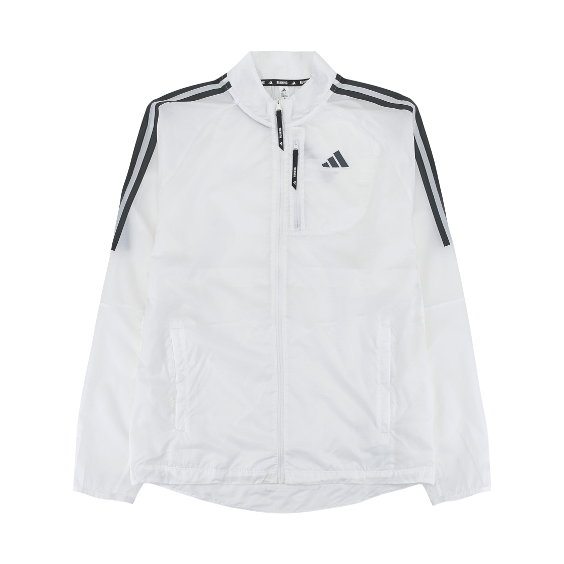 JD7760 Adidas Own the Run 3-Stripes Packable Jacket White - KR Sizing