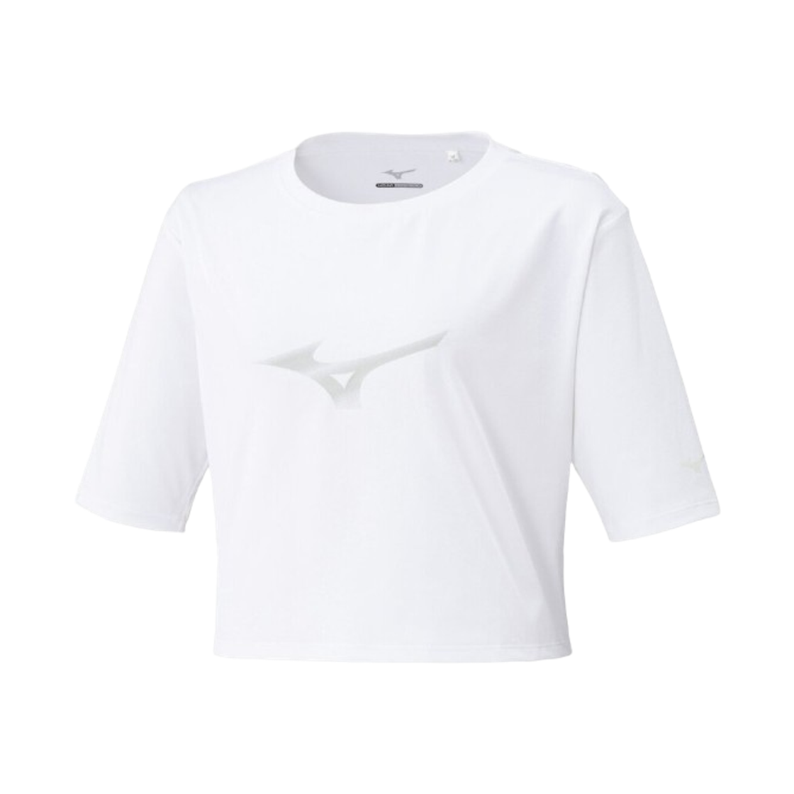 32MAD30201 (W) Mizuno Wide Silhouette Stretch Soft Dry Cropped T-Shirt White
