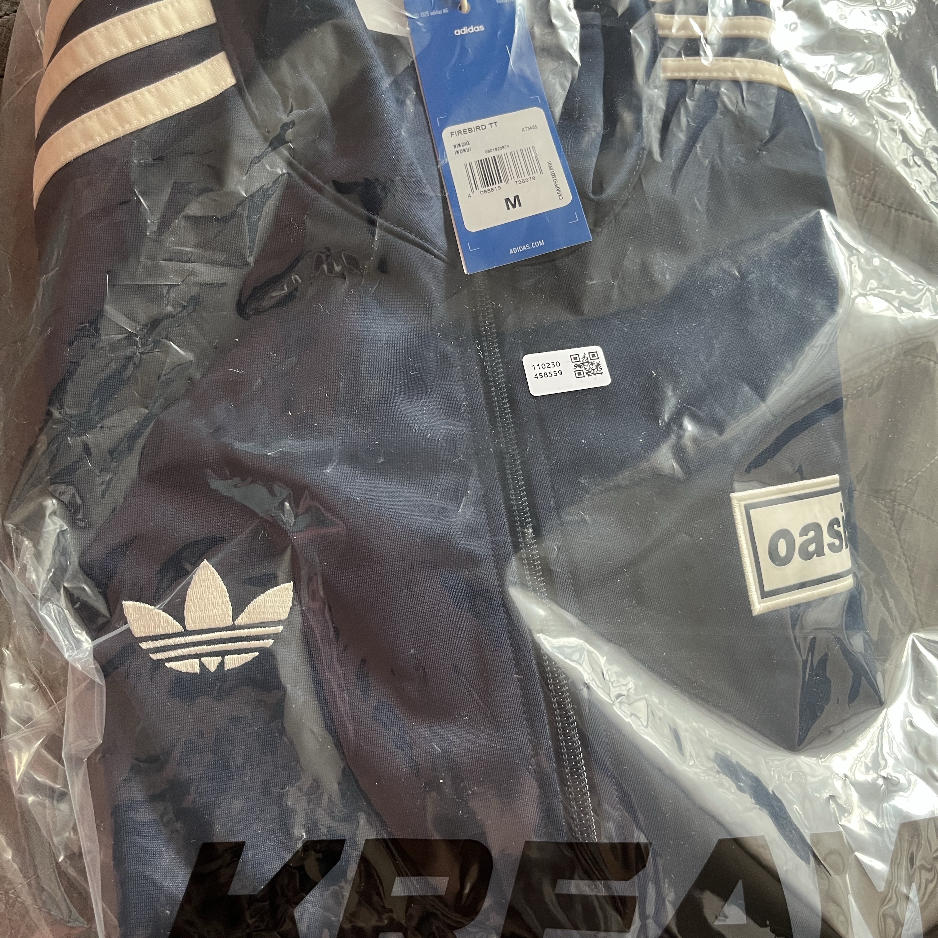 Adidas x Oasis Tour Firebird Track Top Night Indigo - KR Sizing 착용 스타일 - 3