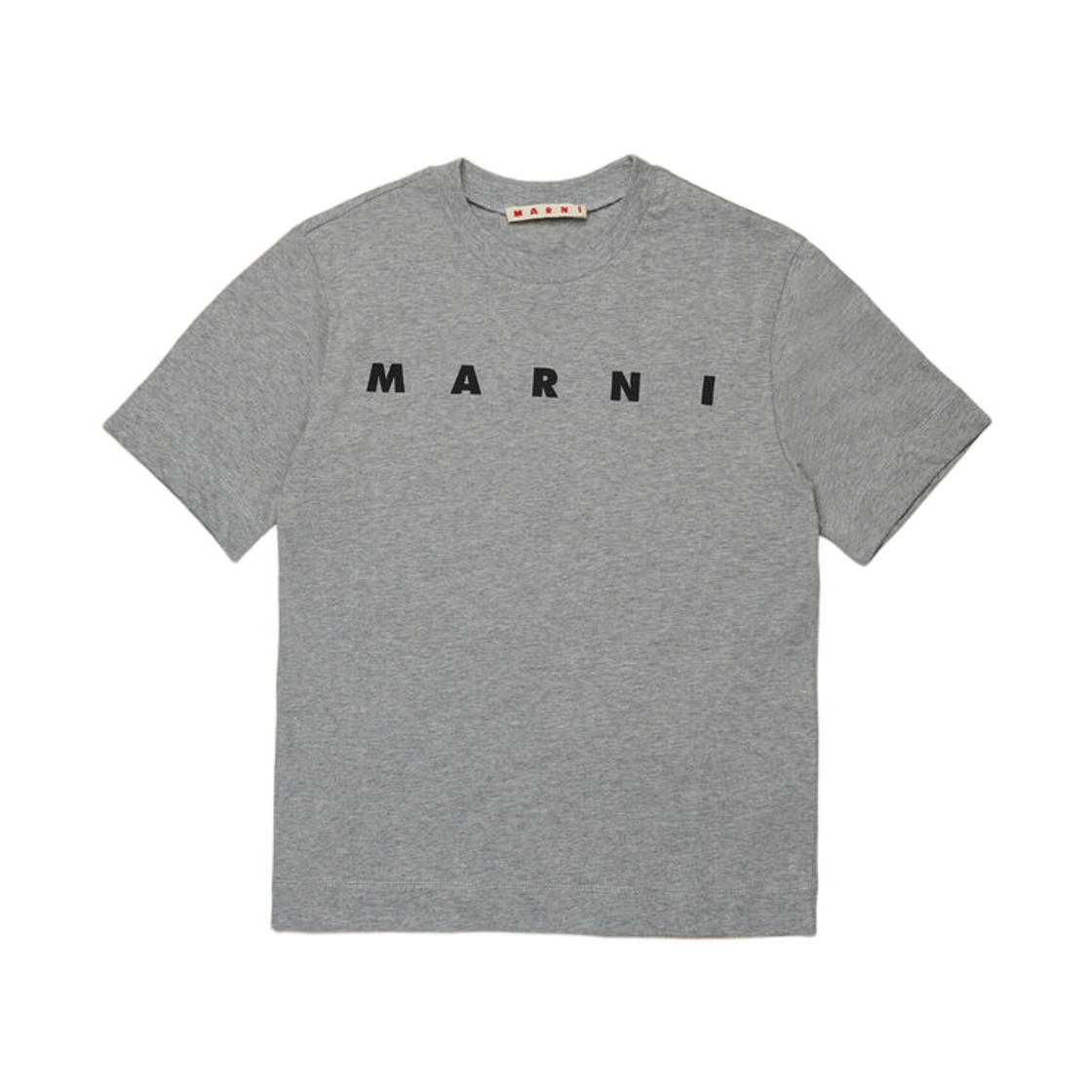 (키즈) 마르니 로고 저지 티셔츠 쿨 그레이 멜란지((Kids) Marni Jersey T-Shirt with Logo Cool Grey Melange)