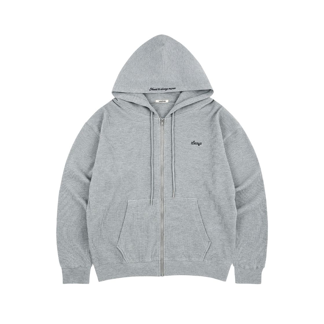 레이지지 베이크드 와플 라운지 후드 집업 그레이(LAZYZ Baked Waffle Lounge Hood Zip Up - Gray)