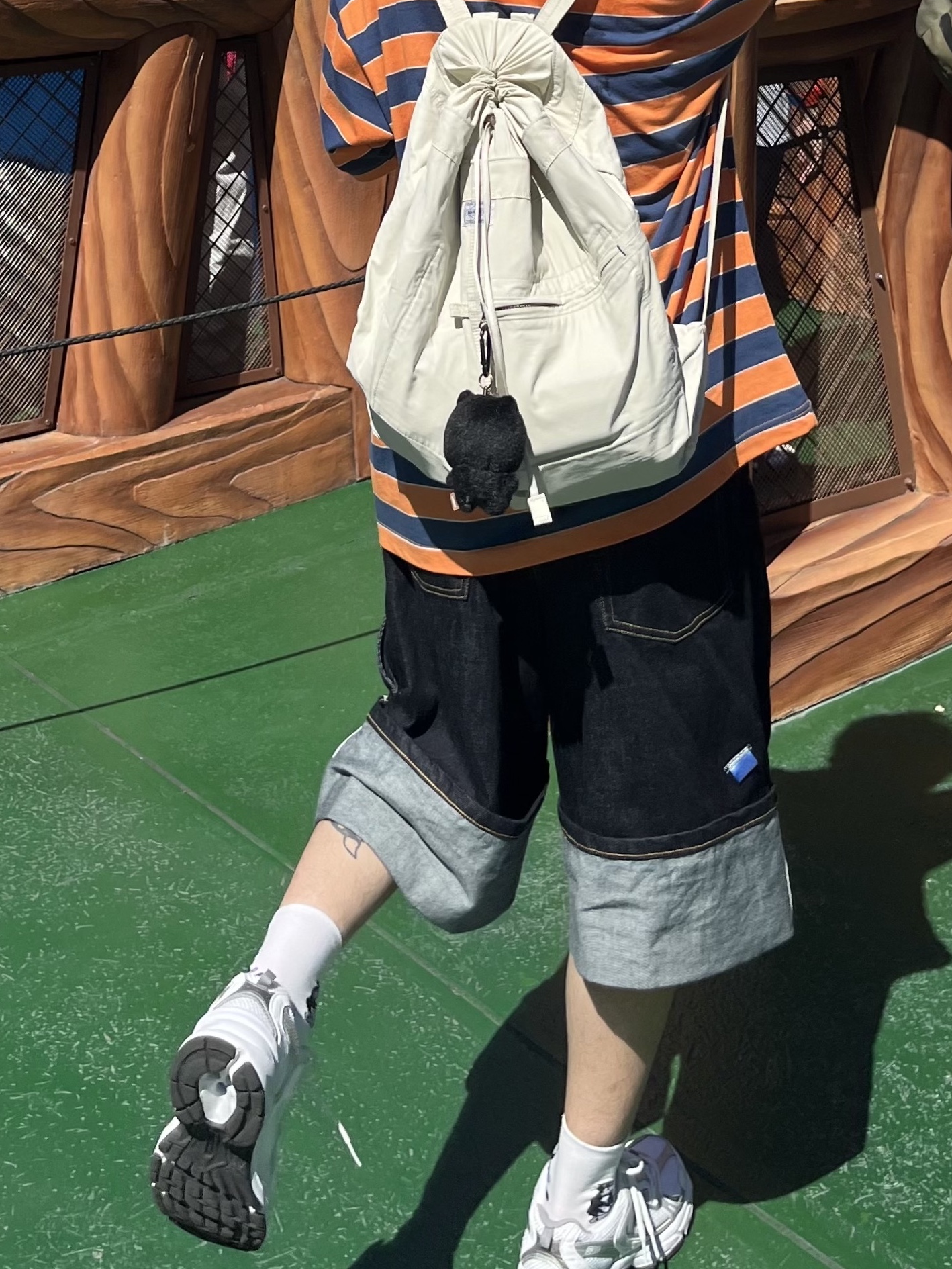 Ader Error Henrik Jeans Blue, Porter Mile Knapsack Off White 착용 스타일