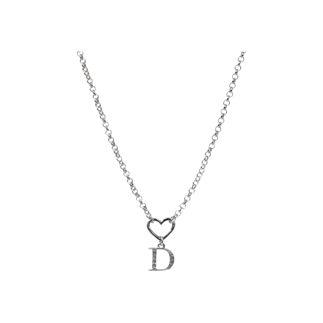 IT9VVM4DWOR9 Dior Heart Cubic D Silver Necklace A-B49957