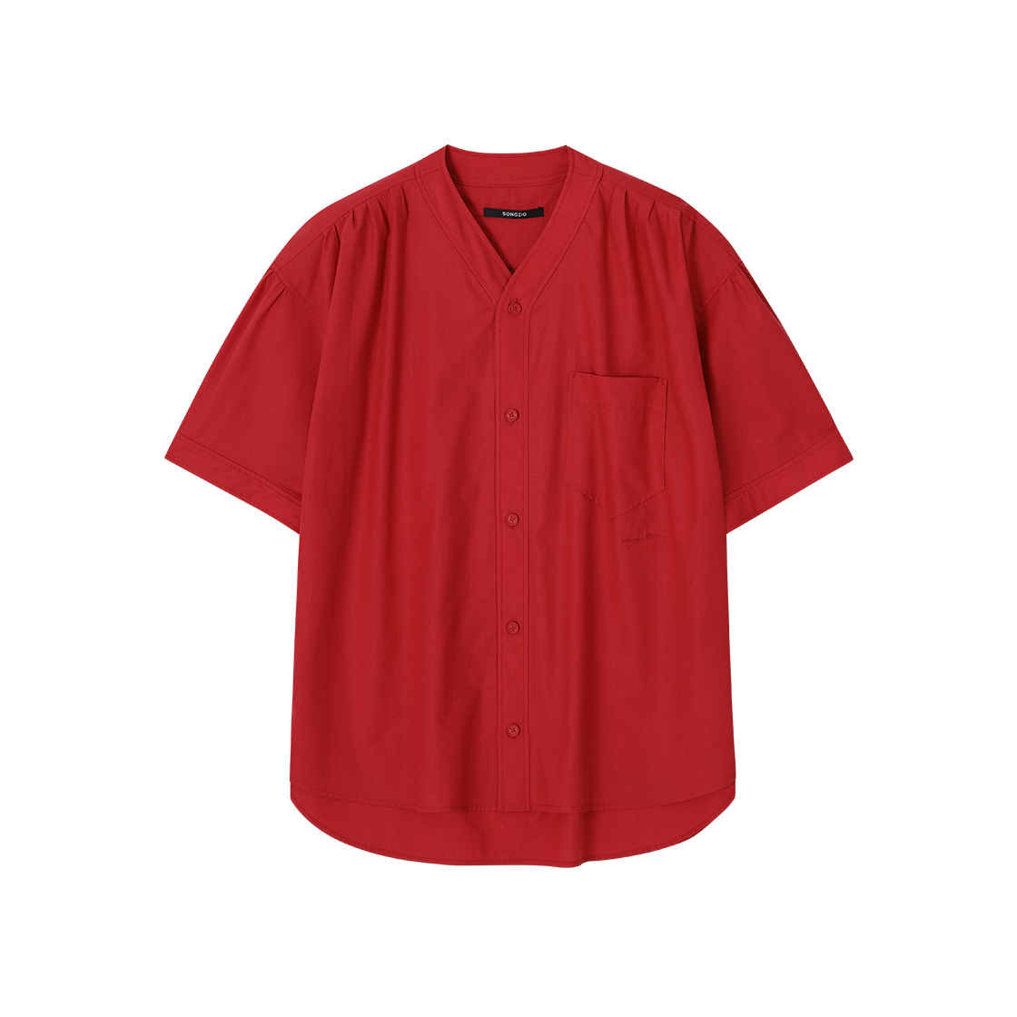 송지오 컬렉션 한복 하프 셔츠 레드(SONGZIO COLLECTION Hanbok Half Shirt Red)