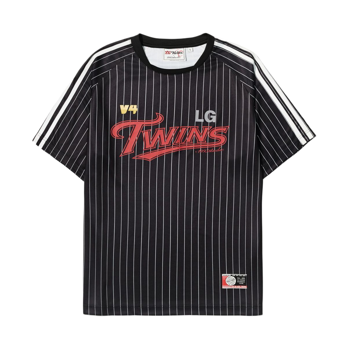 LG 트윈스 x 1993스튜디오 V4 트랙 져지 티셔츠 블랙(LG Twins x 1993 Studio V4 Track Jersey T-Shirt Black)