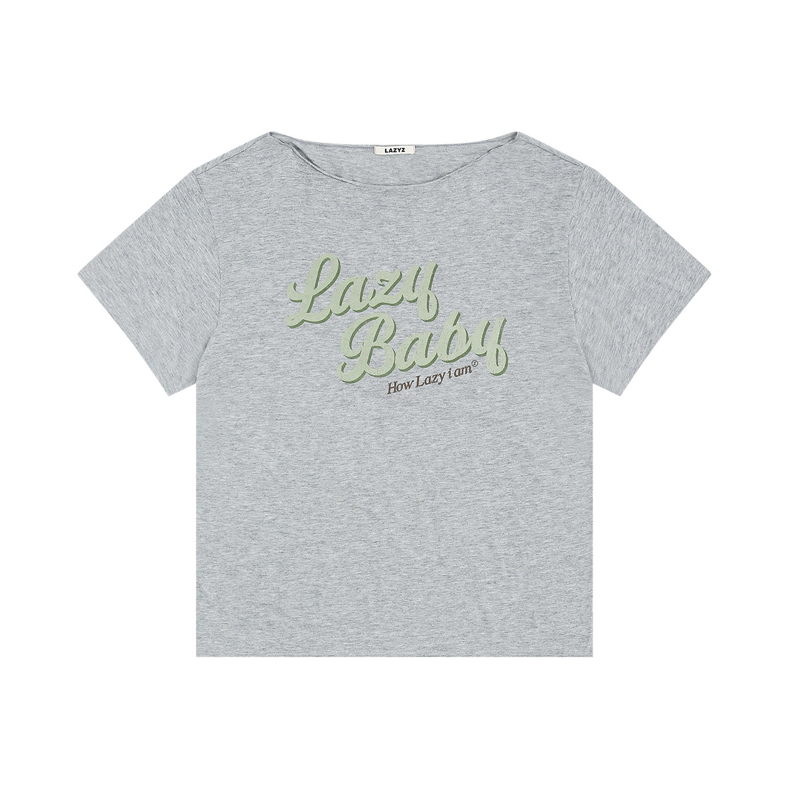 하우 레이지 오프숄더 티셔츠 그레이 LAZYZ How Lazy Off Shoulder T Shirt - Gray