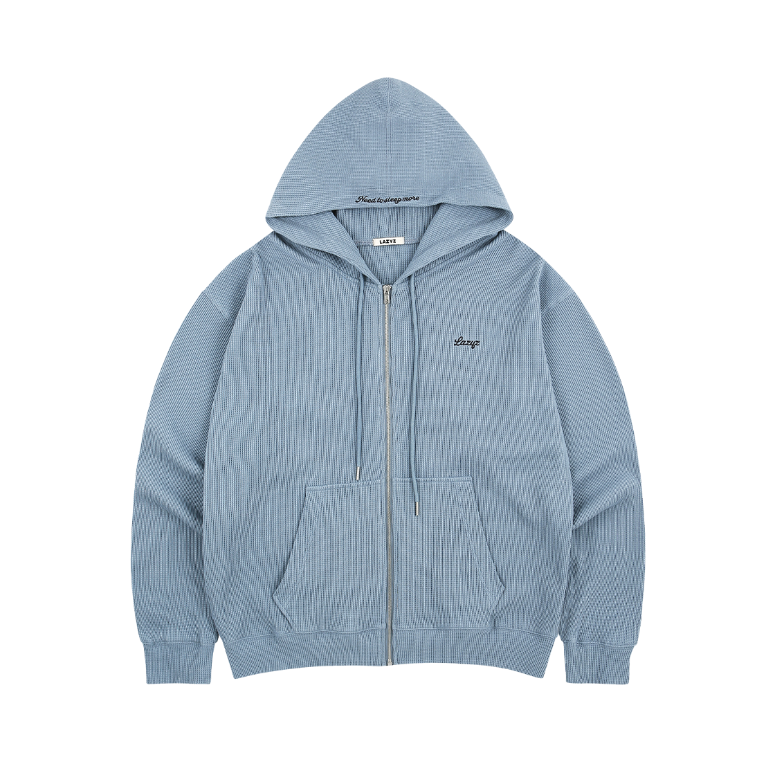 레이지지 베이크드 와플 라운지 후드 집업 더스티블루(LAZYZ Baked Waffle Lounge Hood Zip Up - Dusty Blue)