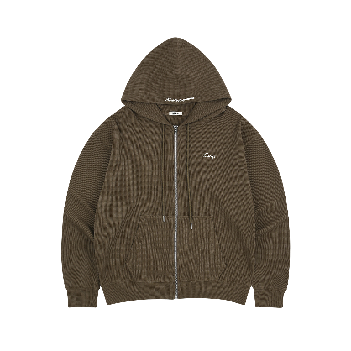 레이지지 베이크드 와플 라운지 후드 집업 브라운(LAZYZ Baked Waffle Lounge Hood Zip Up - Brown)