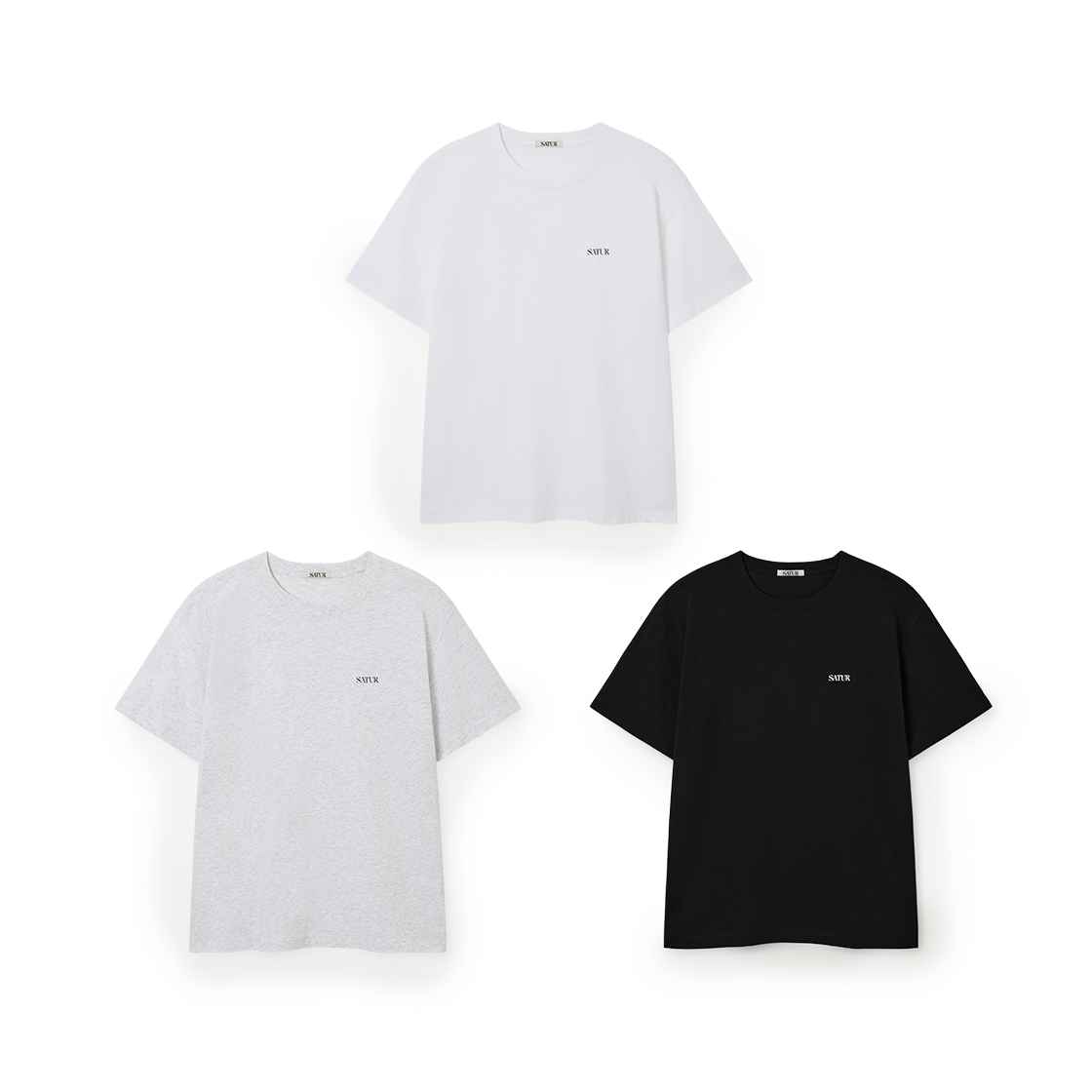 [3PACK] 세터 에센셜 반팔 티셔츠([3PACK] SATUR Essential T-Shirt)