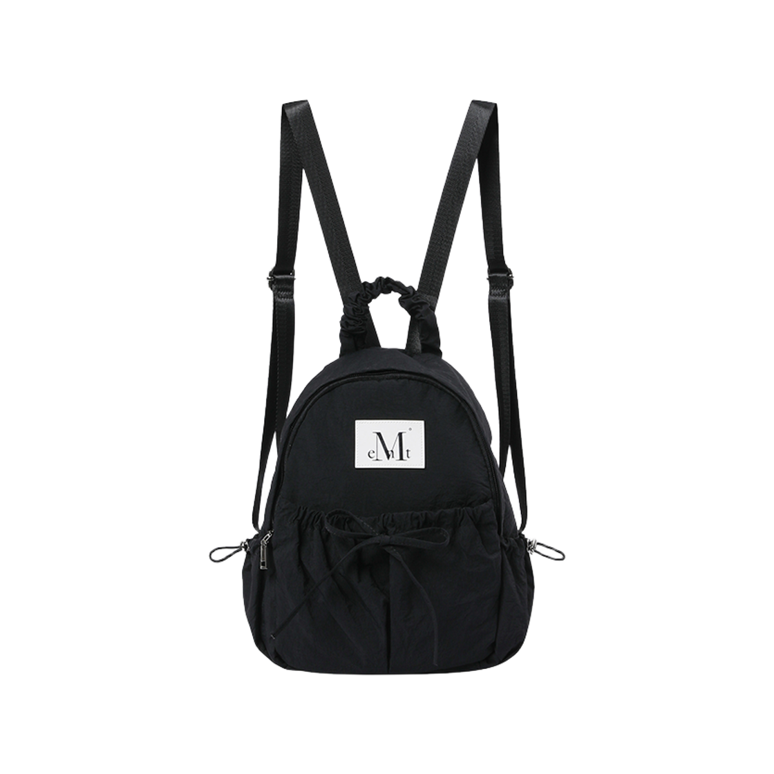 P0000CDB MUCENT Coell Ribbon Shirring mini Back Pack Black