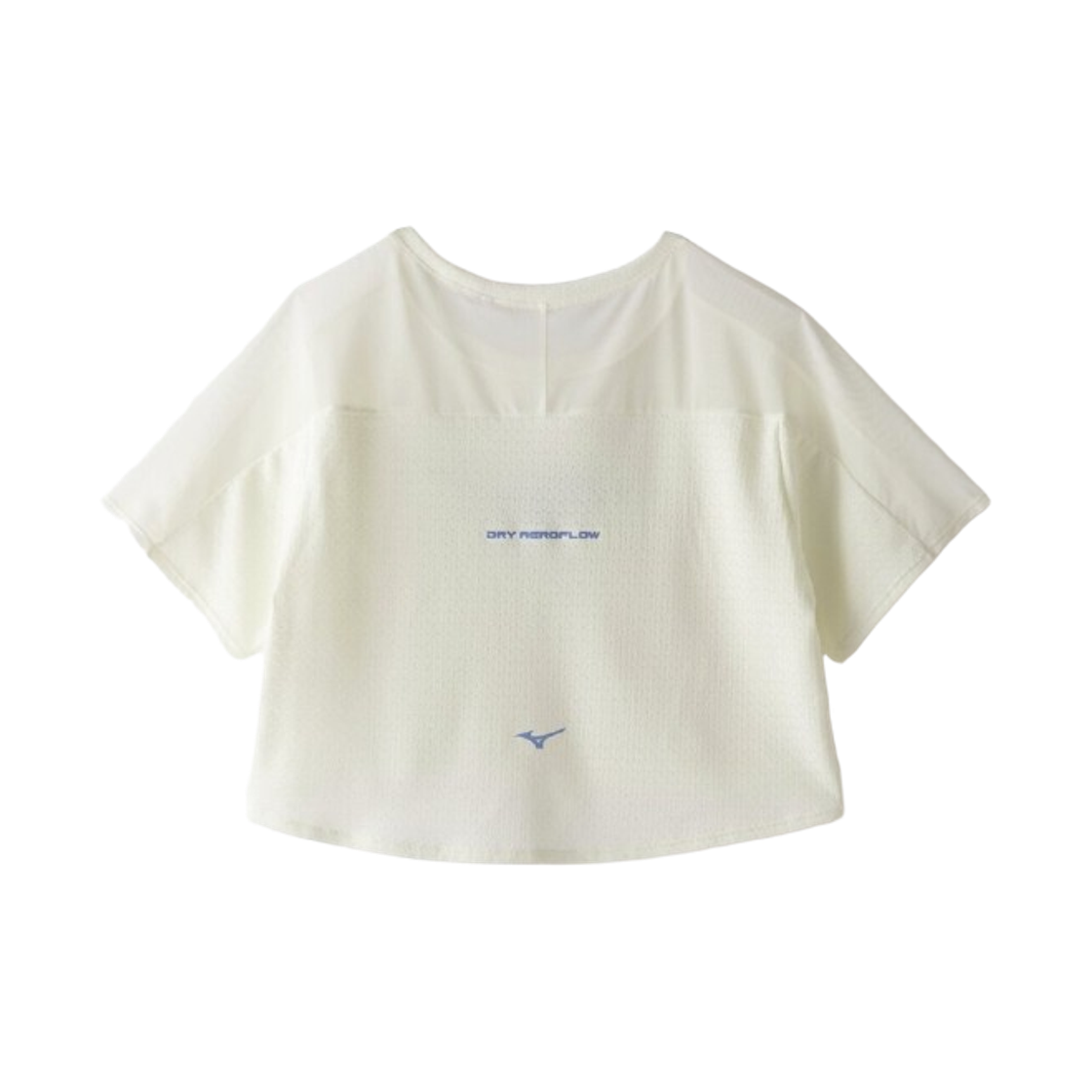 (W) 미즈노 드라이 에어로플로우 자카드 크롭 티셔츠 소프트 샌드 옐로우((W) Mizuno Dry Aeroflow Jacquard Cropped T-Shirt Soft Sand Yellow) - 2