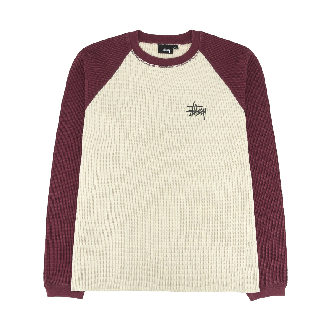 스투시 베이직 스투시 써멀 투톤 롱슬리브 티셔츠 오프 화이트(Stussy Basic Stussy Thermal 2 Tone LS T-Shirt Off White)