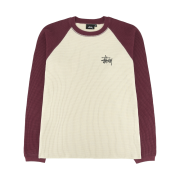 Stussy Basic Stussy Thermal 2 Tone LS T-Shirt Off White