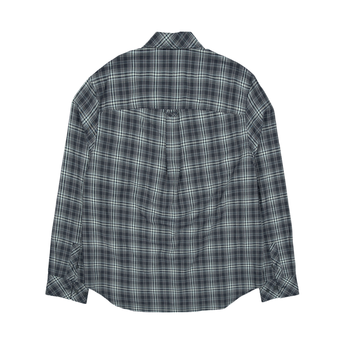 언더마이카 무.171 클래식 로고 세미 레귤러 핏 포켓 체크 셔츠 네이비(Undermycar Mu.171 Classic Logo Semi-Regular Fit Pocket Check Shirts Navy) - 2