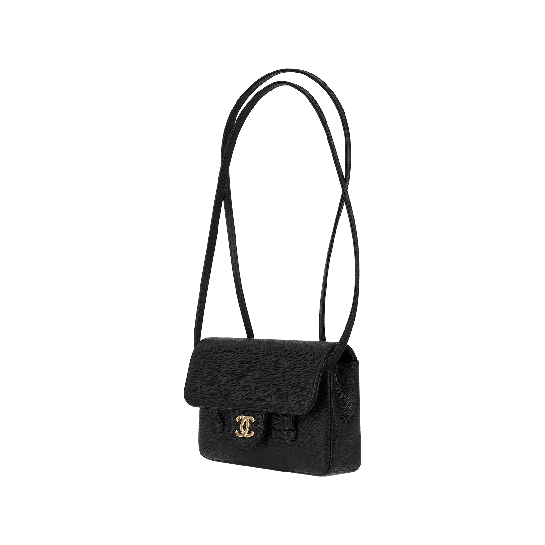 샤넬 레더 스트랩 클러치 그레인드 샤이니 카프스킨 & 골드 메탈 블랙(Chanel Clutch with Leather Strap Grained Shiny Calfskin & Gold Black) - 3