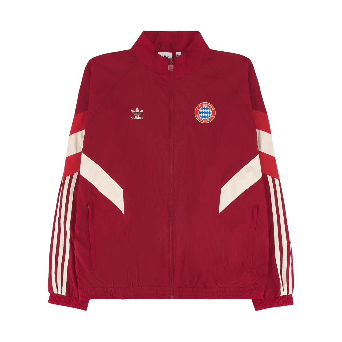 아디다스 FC 바이에른 오리지널스 트랙탑 액티브 마룬 - US 사이즈(Adidas FC Bayern Originals Track Top Active Maroon - US Sizing)