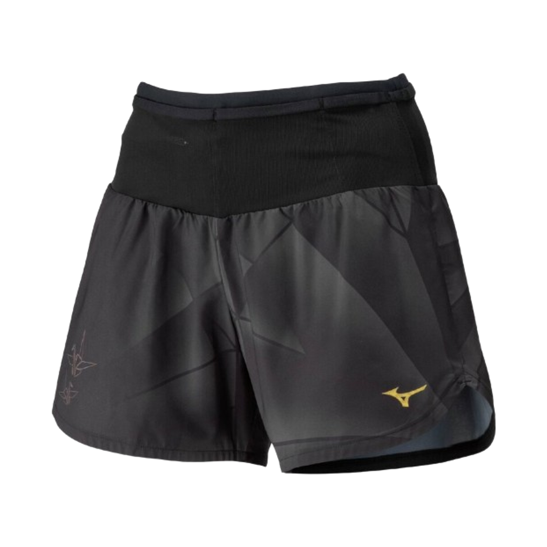 J2MBD25090 (W) Mizuno Running Multi Pocket Graphic 4 Inch Pants Black