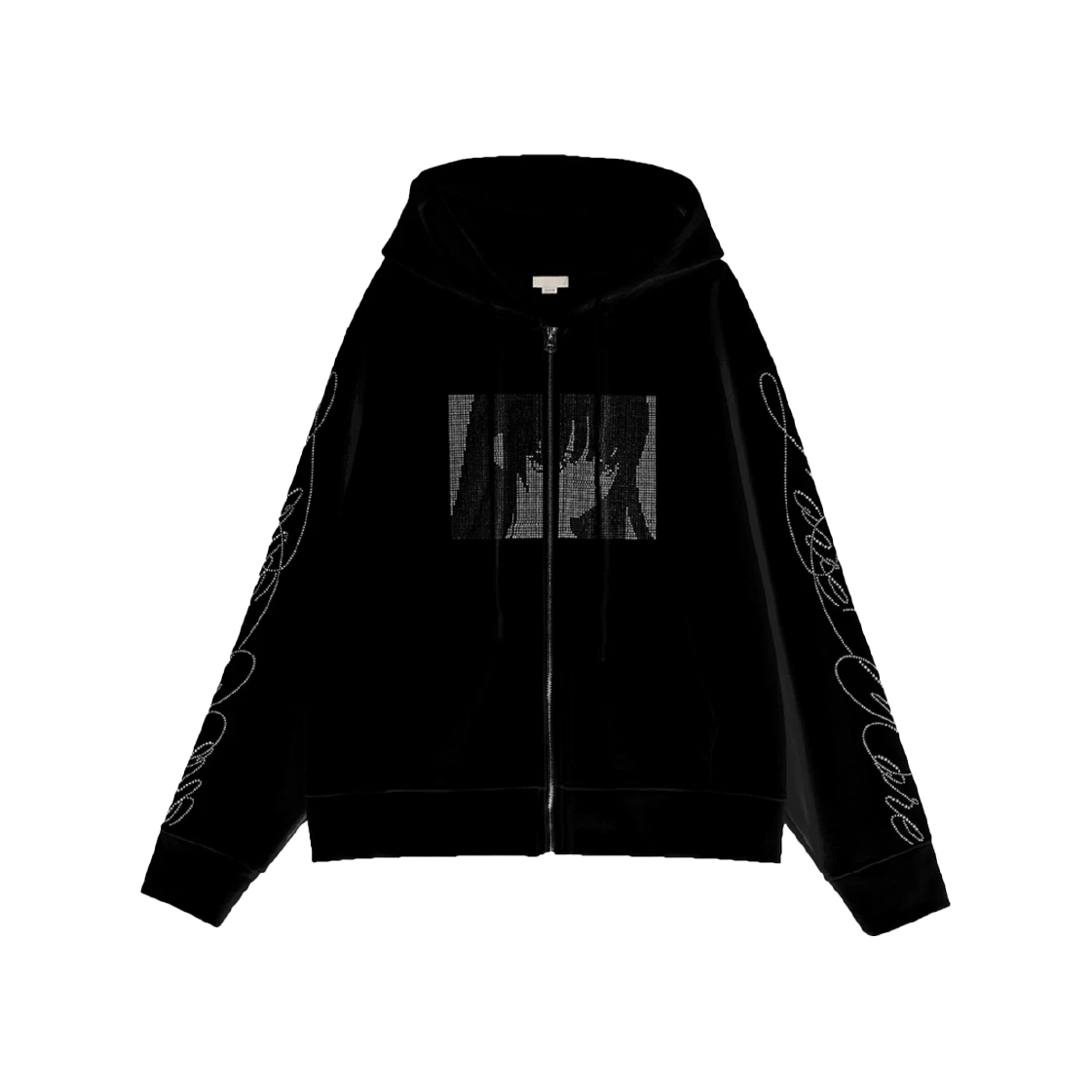 [KREAM 단독] 본네 라인스톤 집업 후디 블랙([KREAM 단독] Bonnae Rhinestone zip up hoodie Black) - 1