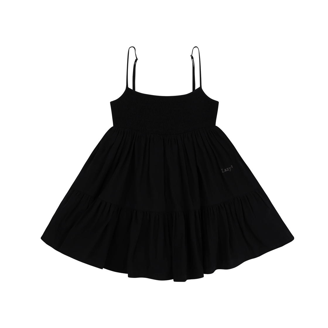 레이지지 쏠트 앤 썬 스모킹 원피스 블랙(LAZYZ Salt And Sun Smocking Mini Ops - Black)