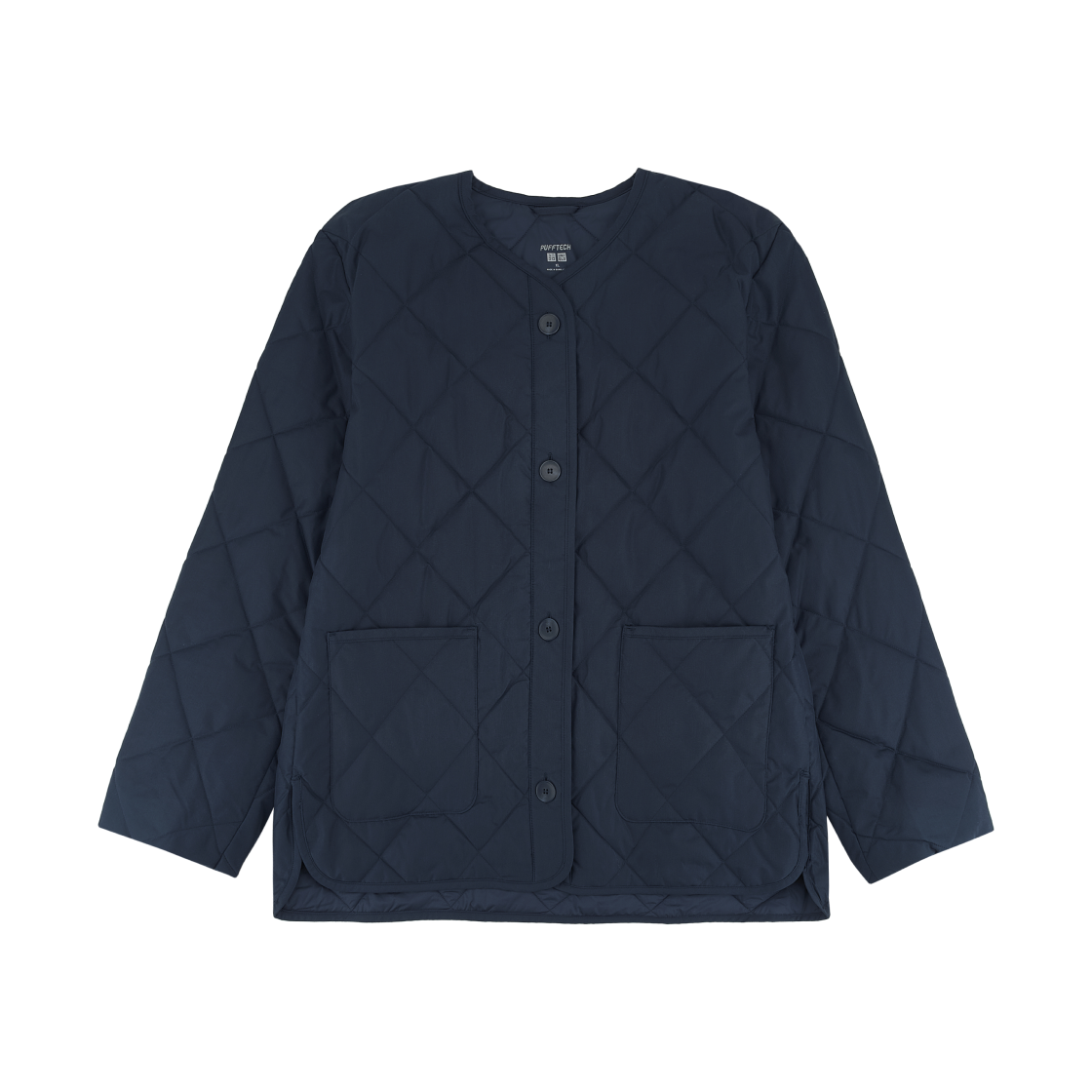 (W) 유니클로 퍼프테크 칼라리스 자켓 네이비((W) Uniqlo Pufftech Collarless Jacket Navy)