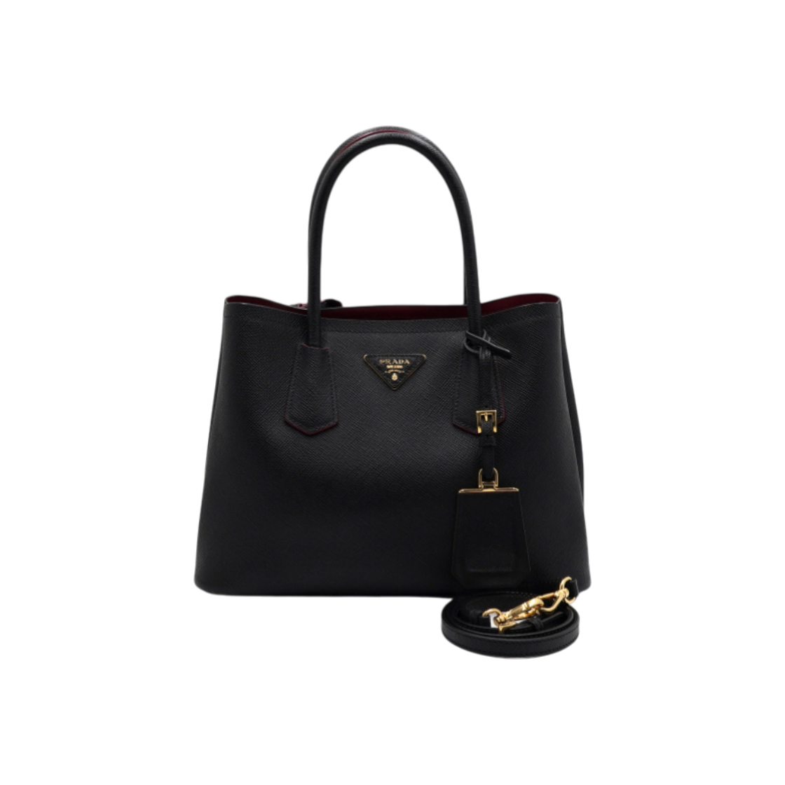 ITSJVRWUIT3R Prada Saffiano QUILT Small Double Tote & Shoulder Bag