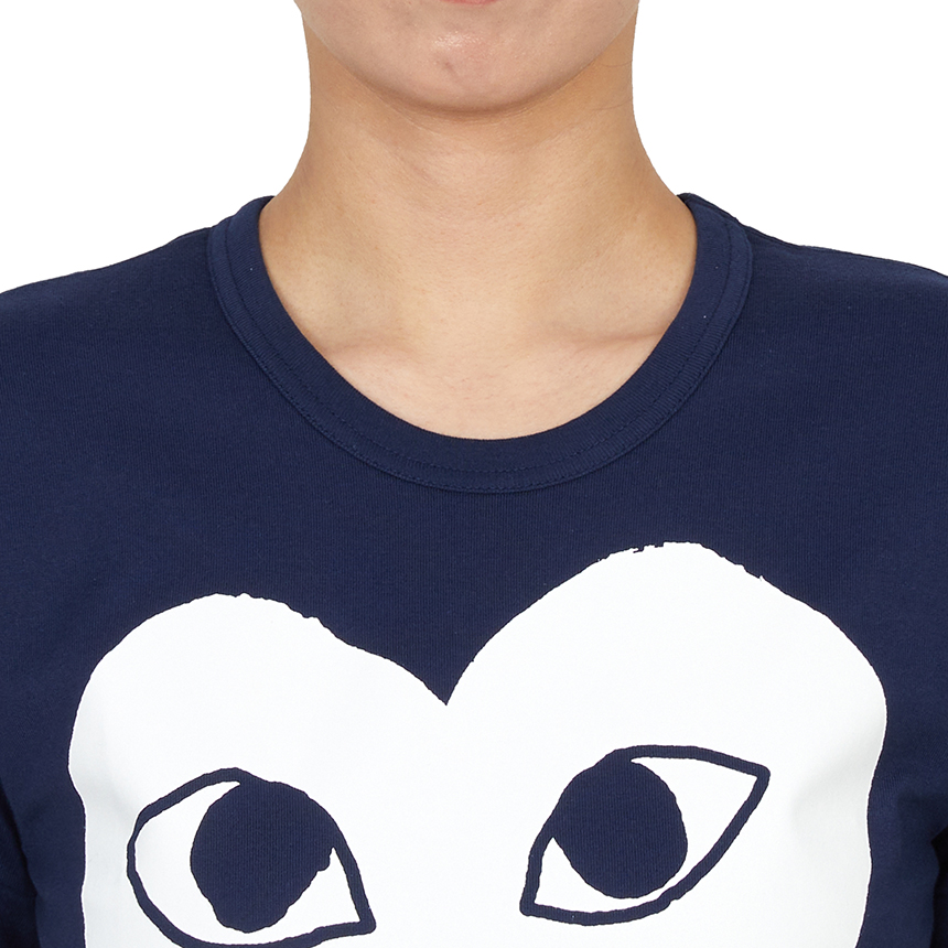 [15% 쿠폰] (W) 플레이 꼼데가르송 화이트 하트 티셔츠 네이비([15% 쿠폰] (W) Play Comme des Garcons White Heart T-Shirt Navy) - 5