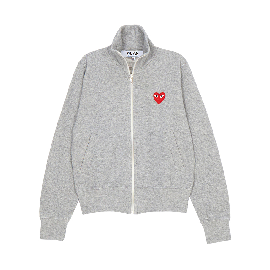 [15% 쿠폰] (W) 플레이 꼼데가르송 5 하트 집업 스웨트셔츠 그레이([15% 쿠폰] (W) Play Comme Des Garcons 5 Hearts Zip-Up Sweatshirt Grey) - 6