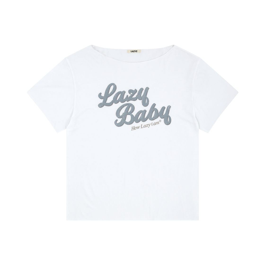 하우 레이지 오프숄더 티셔츠 화이트 LAZYZ How Lazy Off Shoulder T Shirt - White