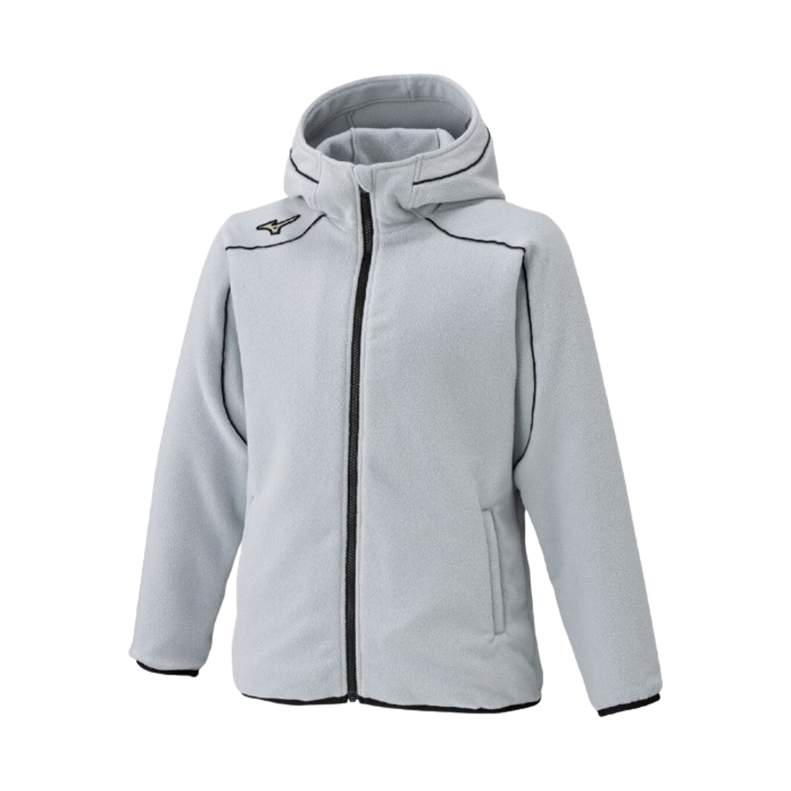 (키즈) 글로벌 엘리트 식 플리스 후드 그레이((Kids) Mizuno Global Elite Thick Fleece Hoodie Grey) - 1