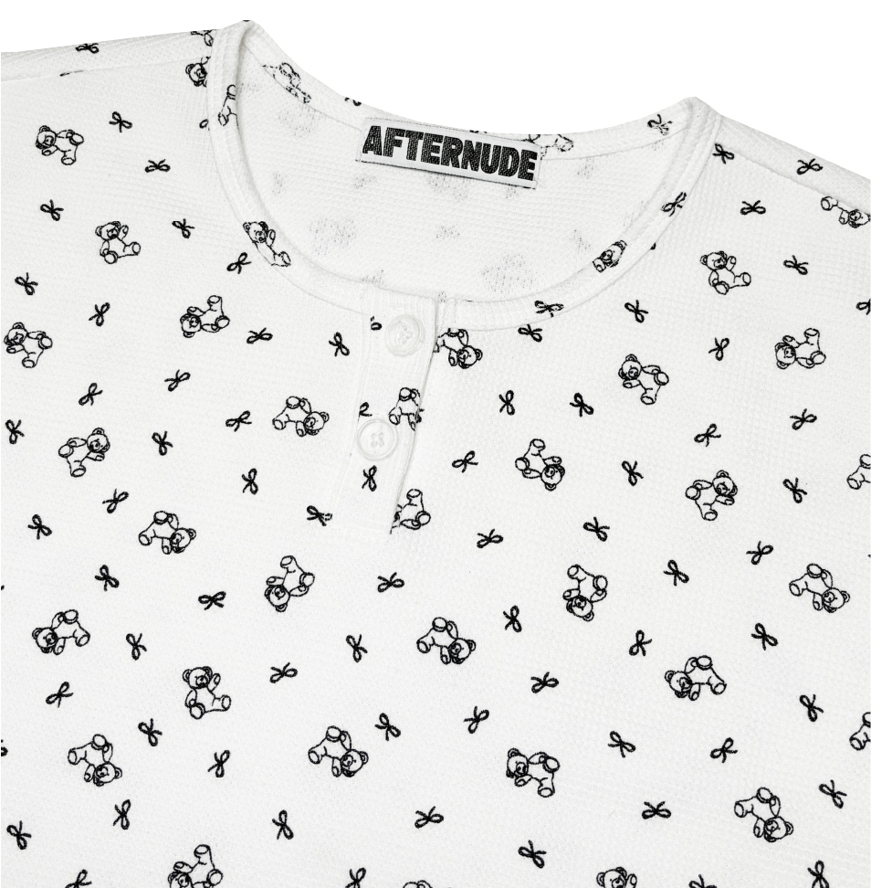 에프터누드 베어 와플 티 아이보리(Afternude Bear Waffle Tee Ivory) - 2