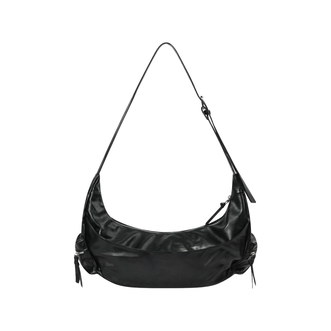 무센트 스트럼 크로스 레더 벨티드 숄더백 남녀공용 블랙(MUCENT Strum Cross Leather Belted Shourder Bag Unisex Black) - 2