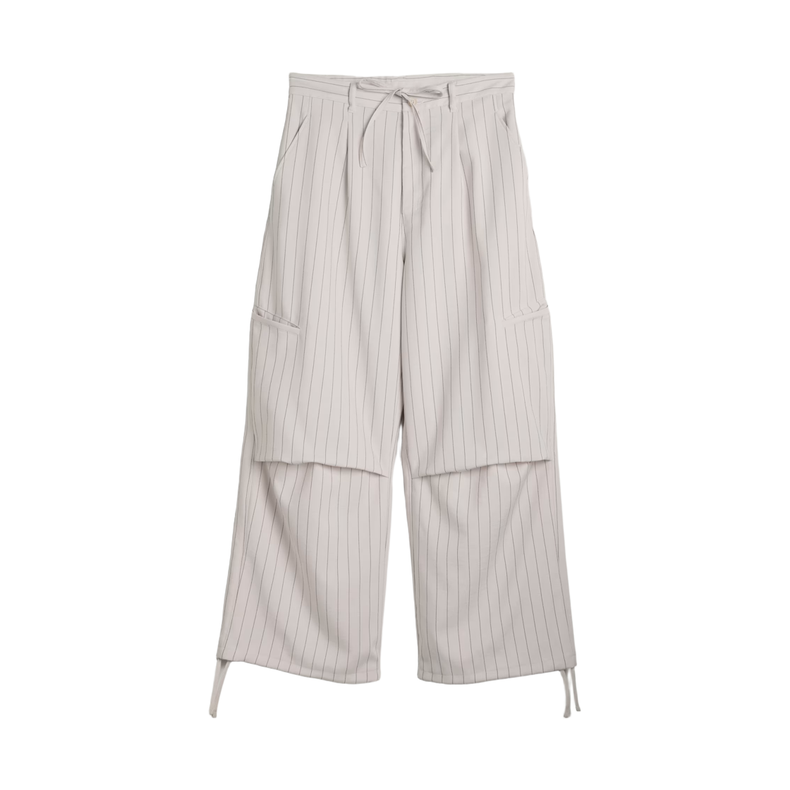 (W) Y-3 핀스트라이프 UT 스트레이트 레그 팬츠 초크 펄((W) Y-3 Pinstripe Ut Straight Leg Pants Chalk Pearl) - 1