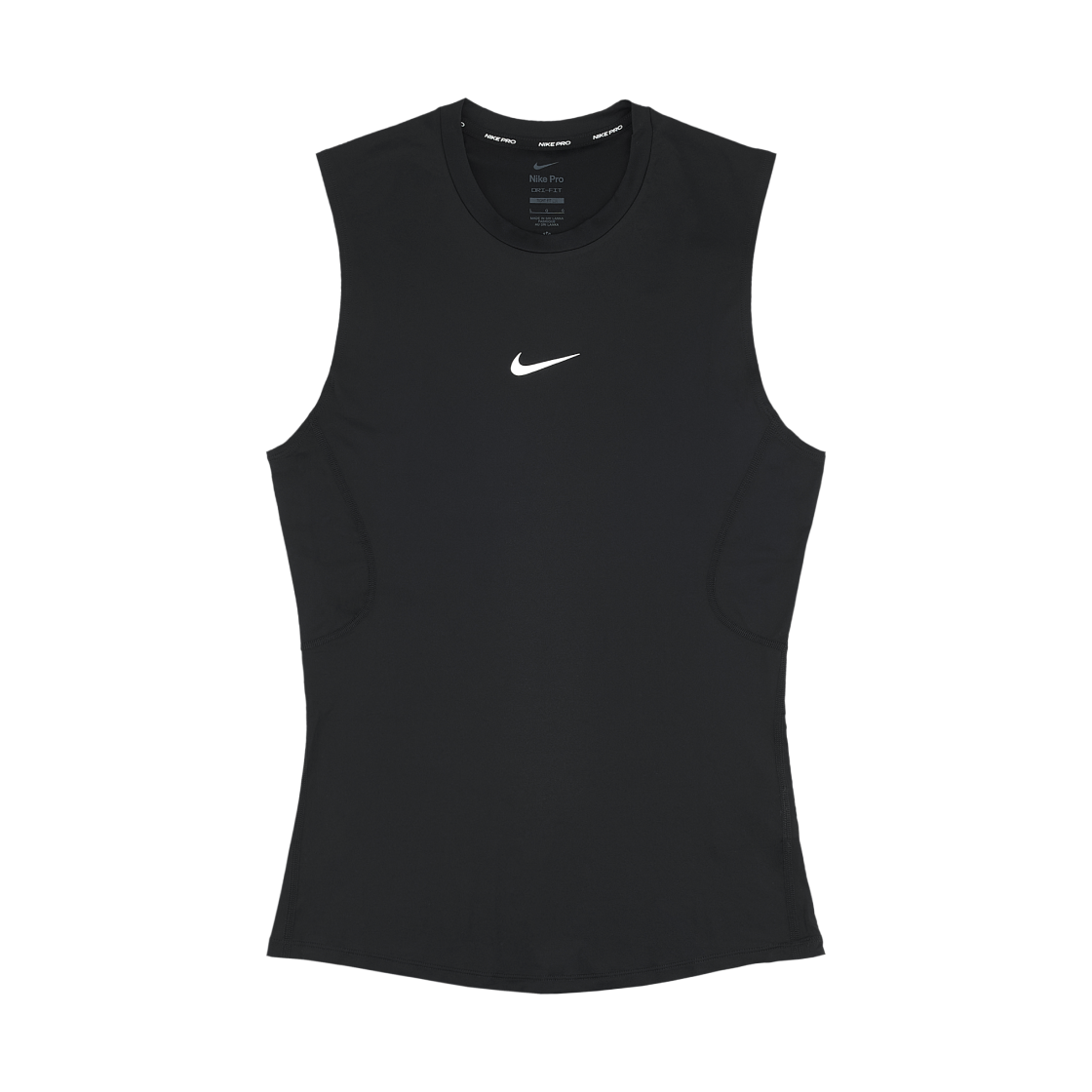 나이키 프로 드라이핏 타이트 피트니스 탑 블랙 화이트 - 아시아(Nike Pro Dri-Fit Tight Fitness Top Black White - Asia)