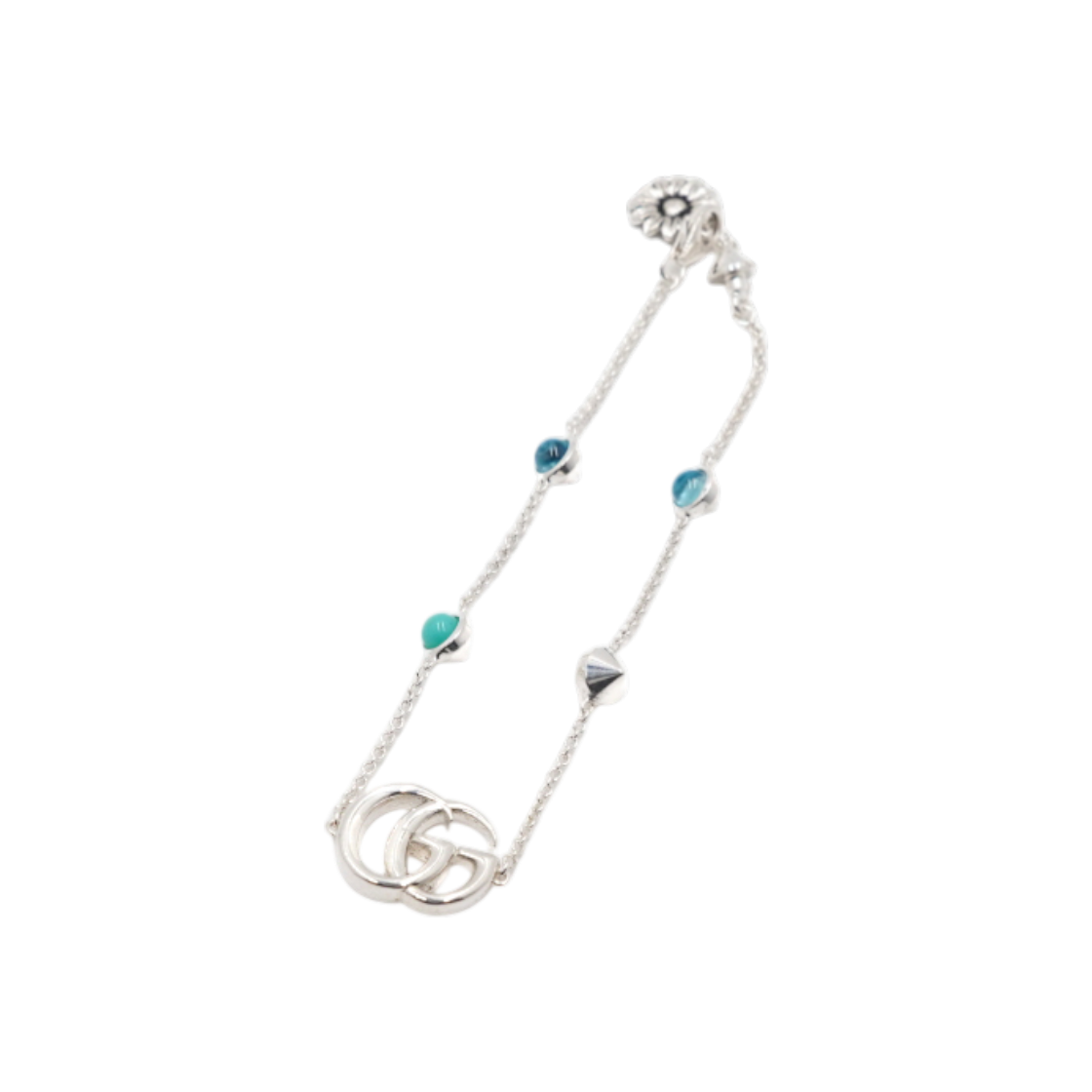 구찌 527393 더블G 자개 실버 플라워 여성 팔찌aa61558(Gucci Double G Mother-of-Pearl Silver Flower Bracelet)