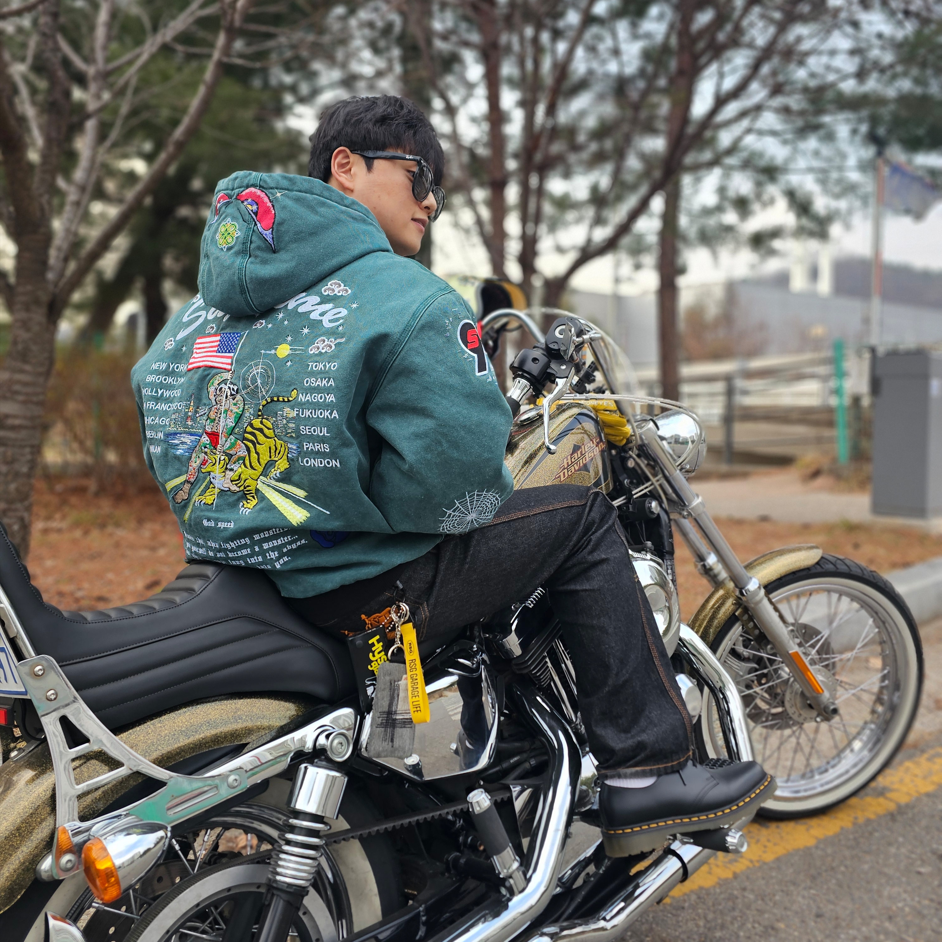 Supreme Aoi Hooded Work Jacket Teal - 24SS 착용 스타일