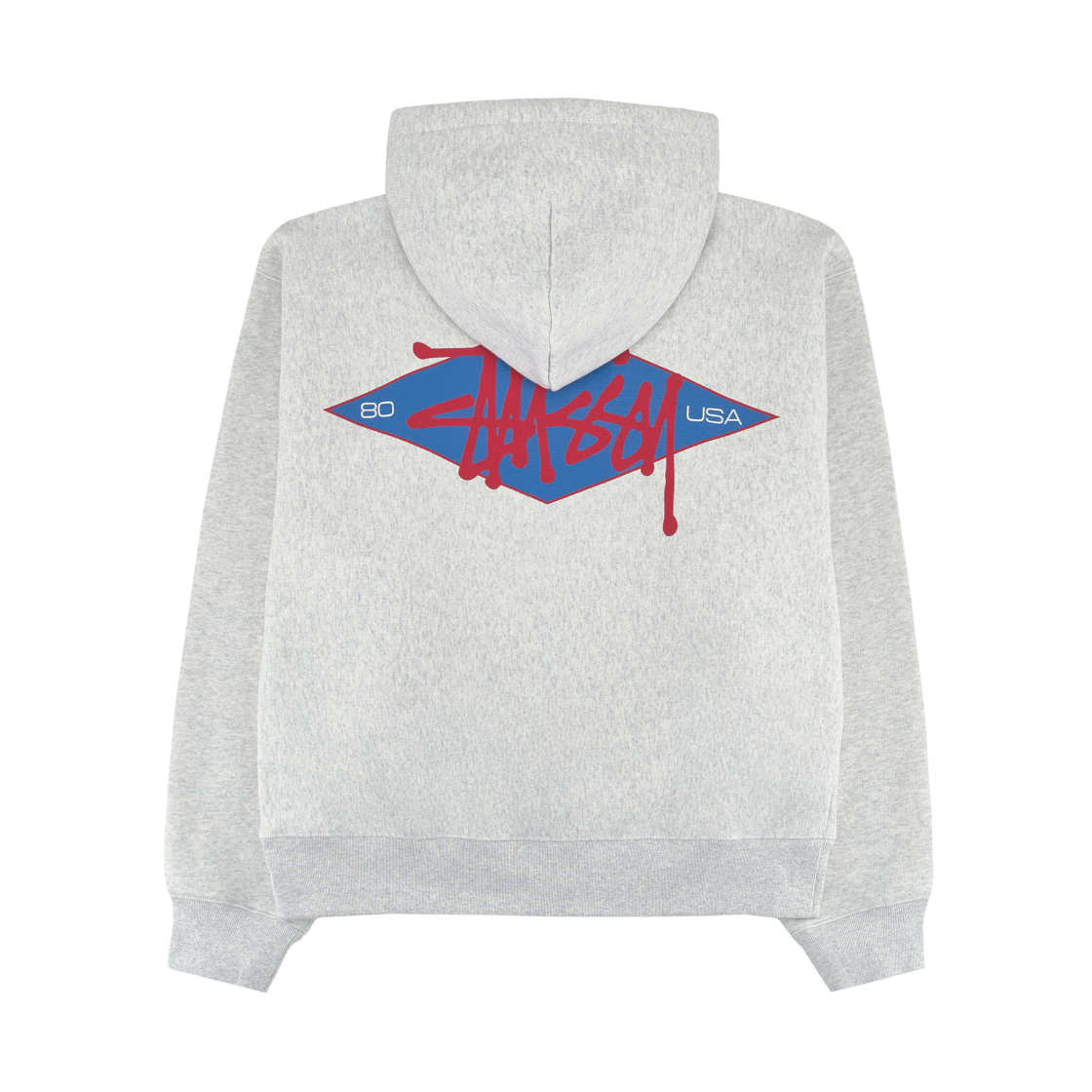 스투시 베이식 다이아몬드 후드 집업 애쉬 헤더