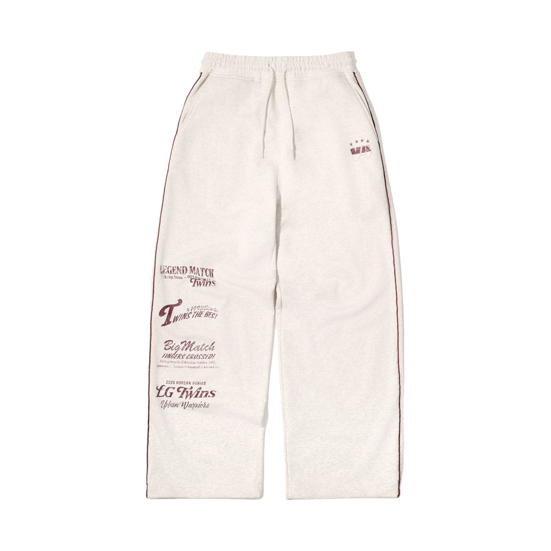 LG 트윈스 x 1993스튜디오 V4 레터링 파이핑 스웨트 팬츠 오트베이지(LG Twins x 1993 Studio V4 Lettering Piping Sweatpants Oat Beige)