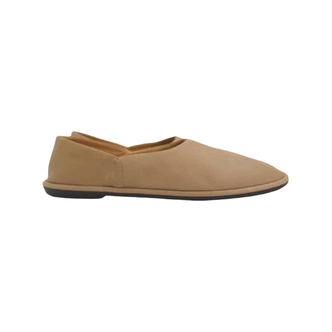 F1236L74TAU (W) The Row Canal Leather Flat Taupe