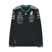 Mercedes AMG Petronas x Adidas Formula One 2025 Team Driver Jersey Authentic Long Sleeve Black White - KR Sizing