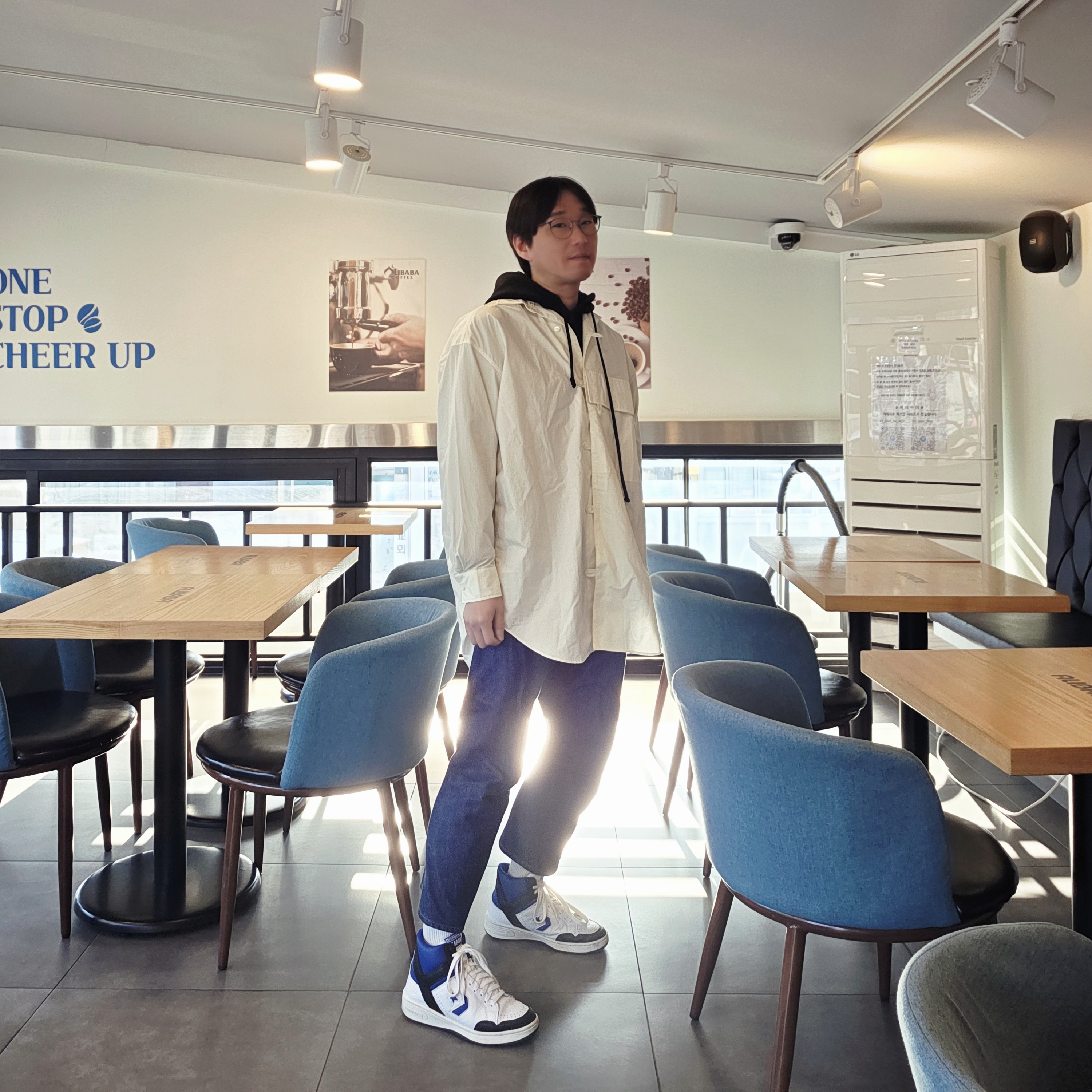 Converse x Fragment Weapon Mid White 착용 스타일 - 1