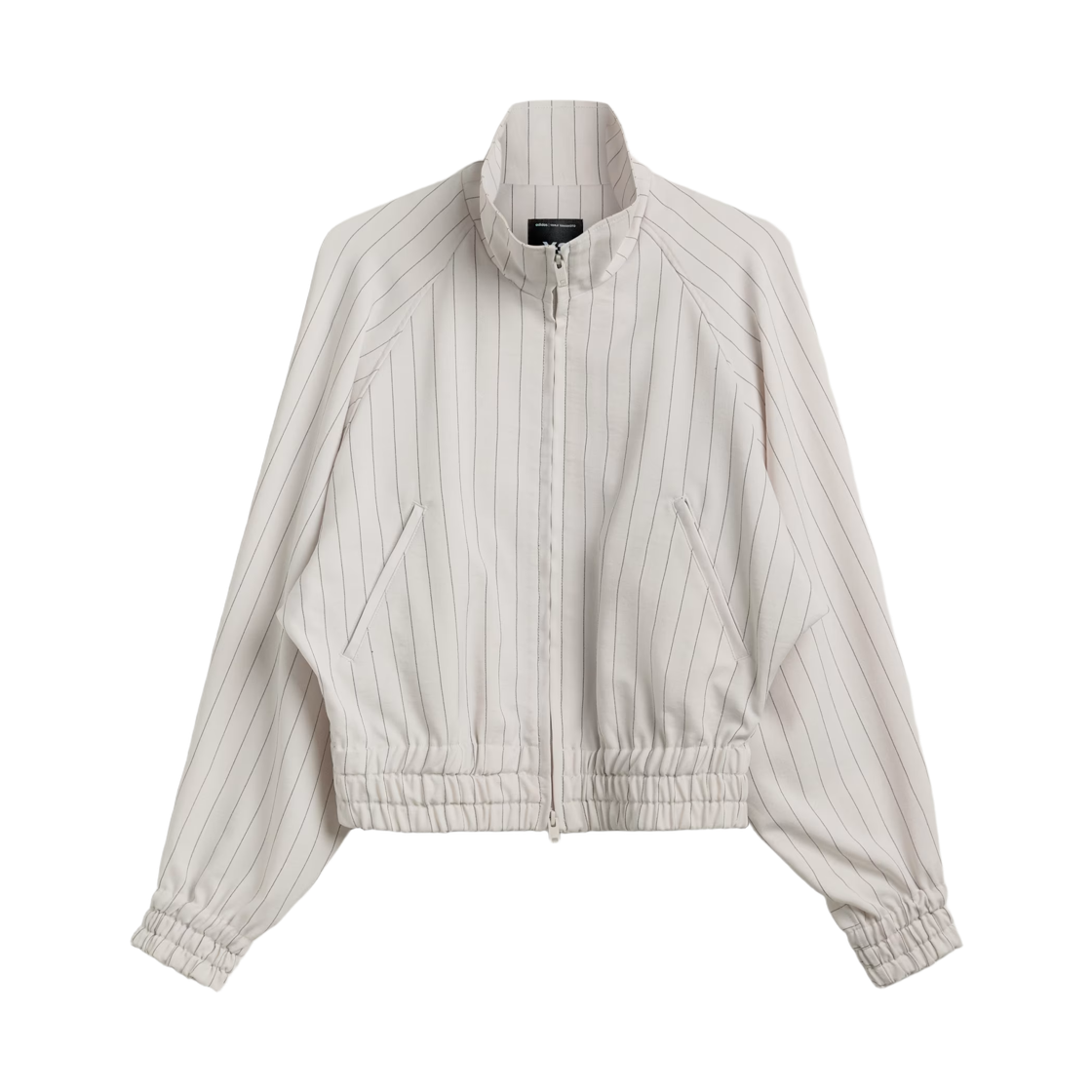 (W) Y-3 핀스트라이프 스포츠 유니폼 블루종 초크 펄((W) Y-3 Pinstripe Sport Uniform Blouson Chalk Pearl) - 1